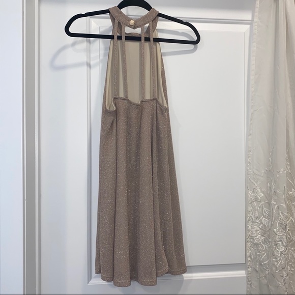 Champagne Gold High Neck Dress - Picture 5 of 9